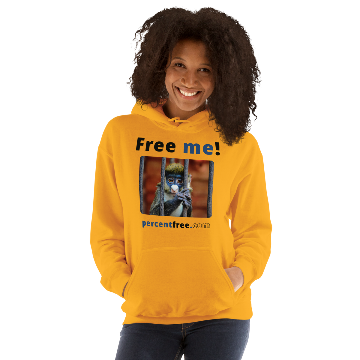 Free me! - red-tailed monkey in a cage - Unisex Freedom Hoodie 