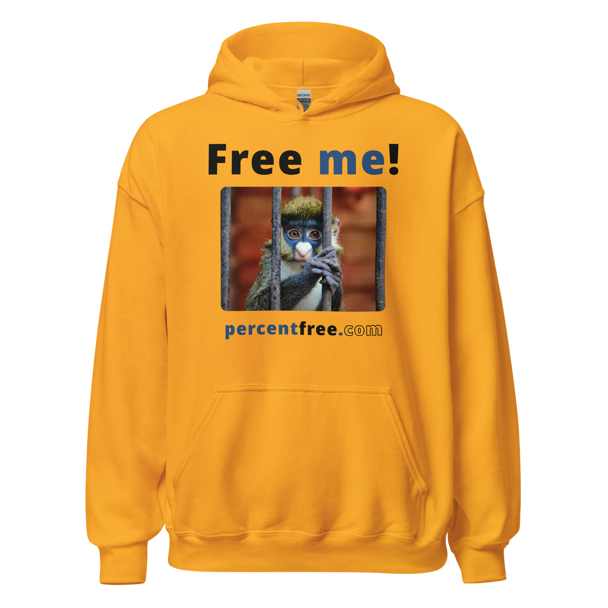 Free me! - red-tailed monkey in a cage - Unisex Freedom Hoodie 
