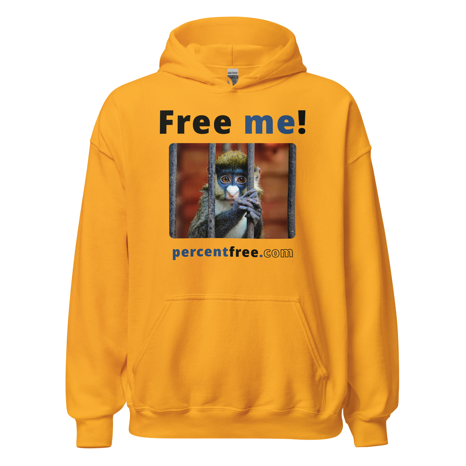 Free me! - red-tailed monkey in a cage - Unisex Freedom Hoodie 