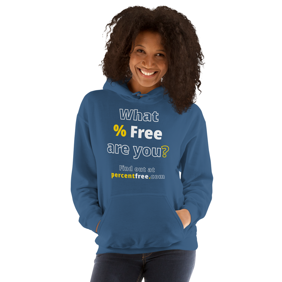 What % Free are you? - Find out at percentfree.com - Unisex Freedom Hoodie 