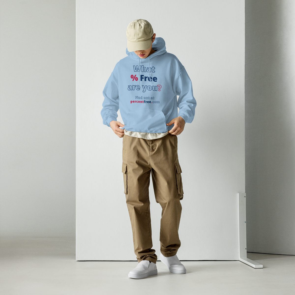 What % Free are you? - Find out at percentfree.com - Unisex Freedom Hoodie 