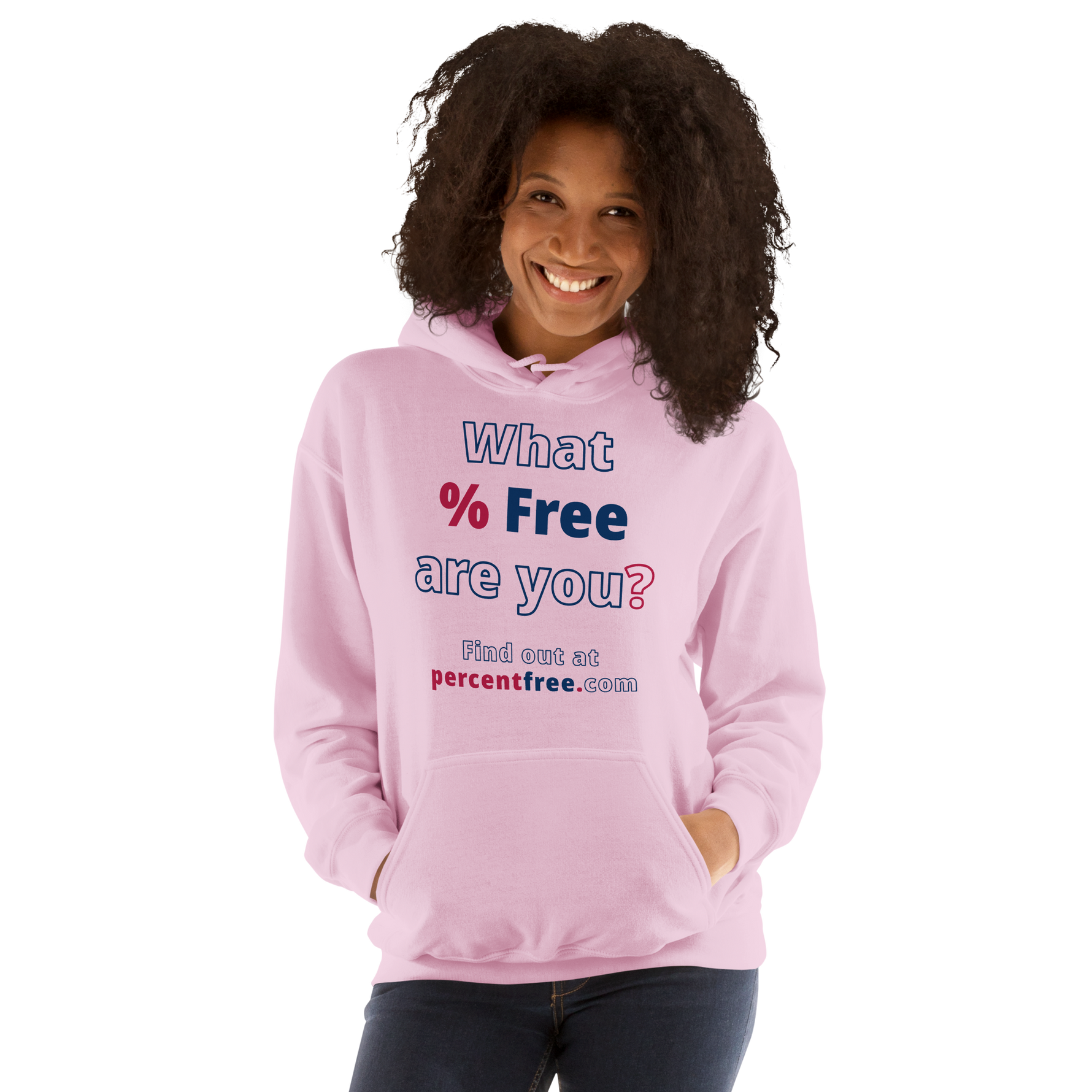 What % Free are you? - Find out at percentfree.com - Unisex Freedom Hoodie 