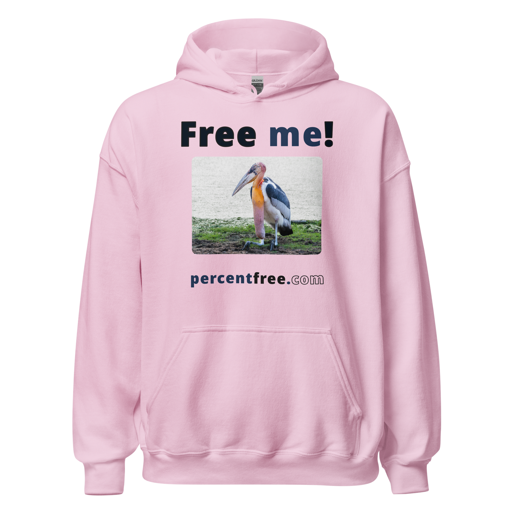 Free me! - marabou stork - Unisex Freedom Hoodie #light-pink