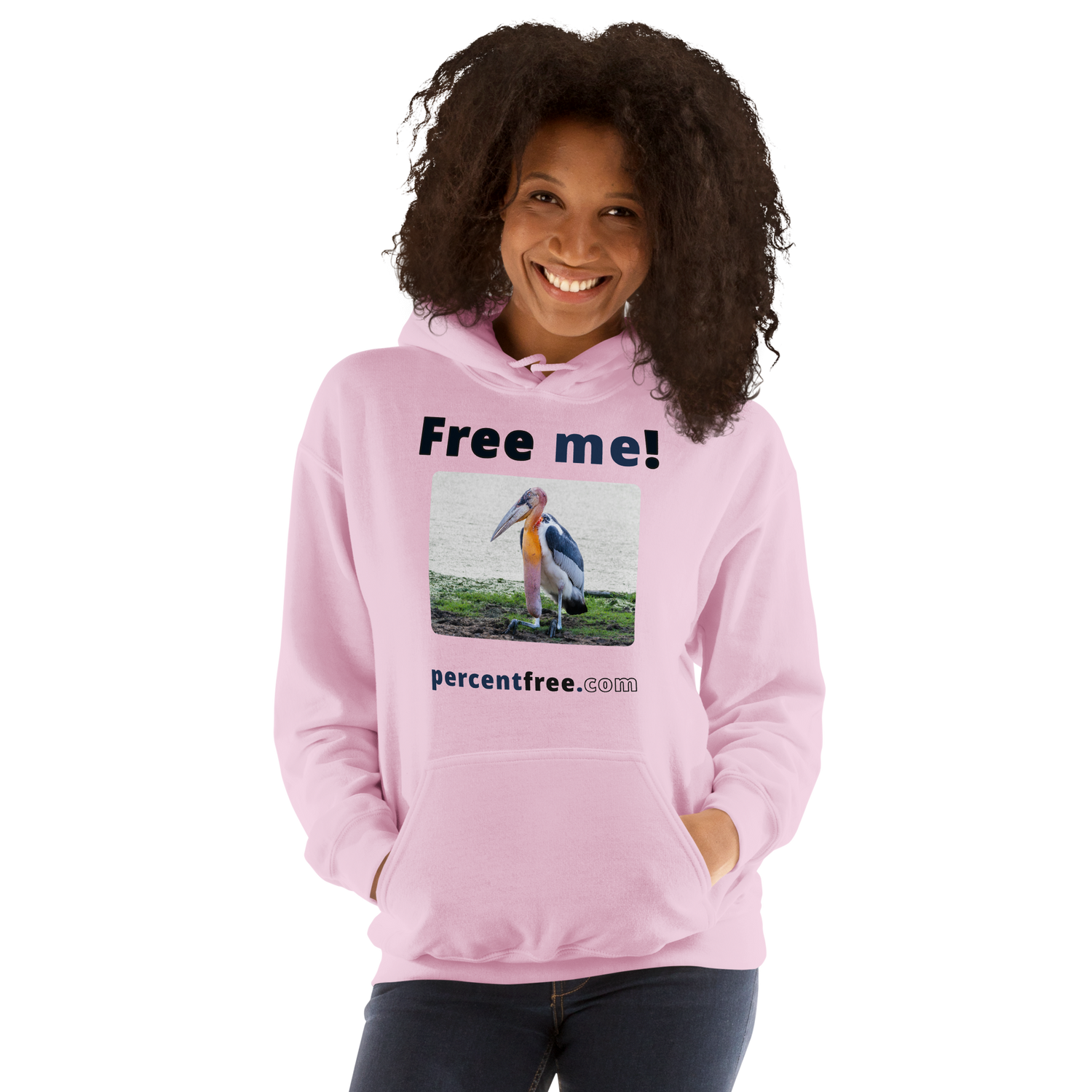 Free me! - marabou stork - Unisex Freedom Hoodie 