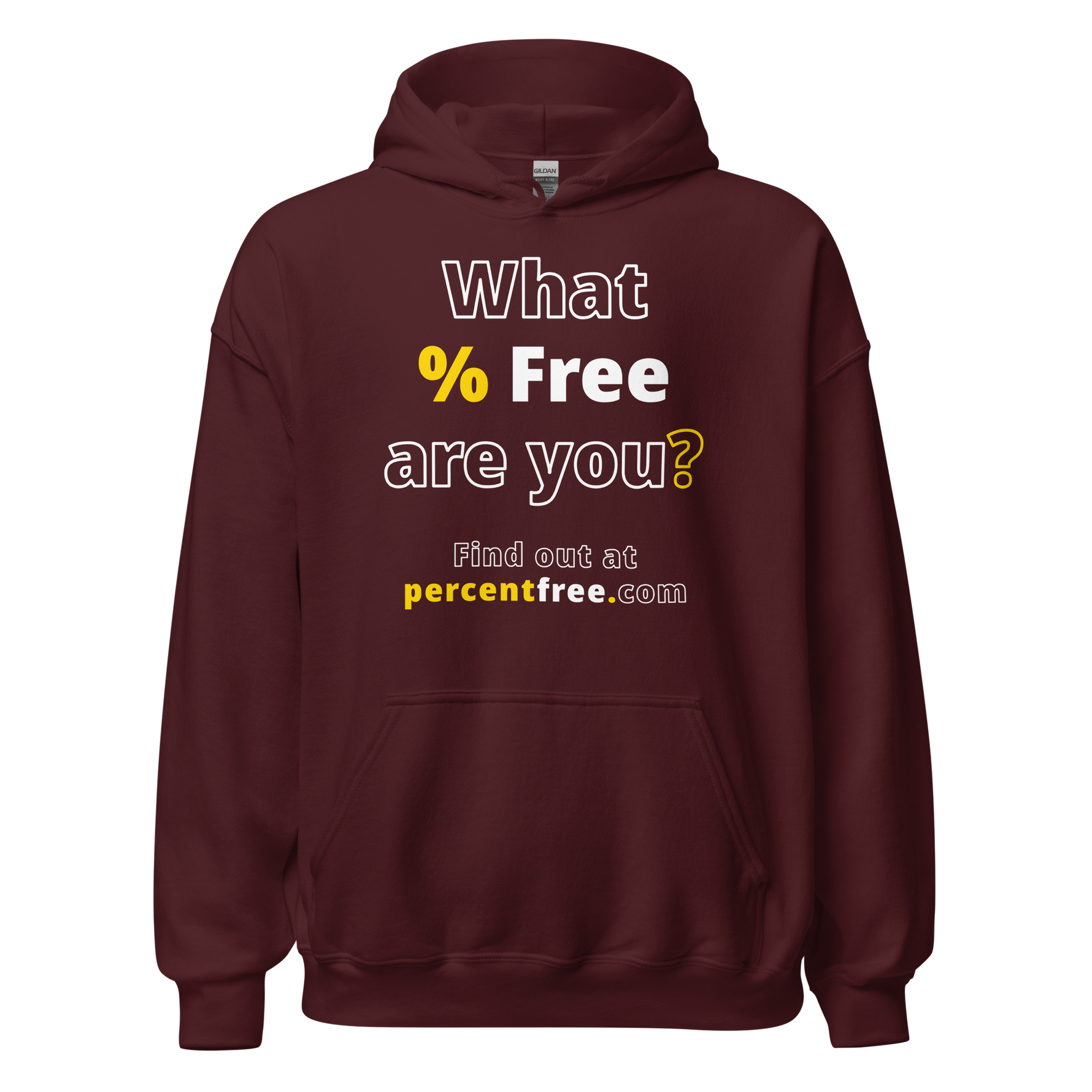 What % Free are you? - Find out at percentfree.com - Unisex Freedom Hoodie 