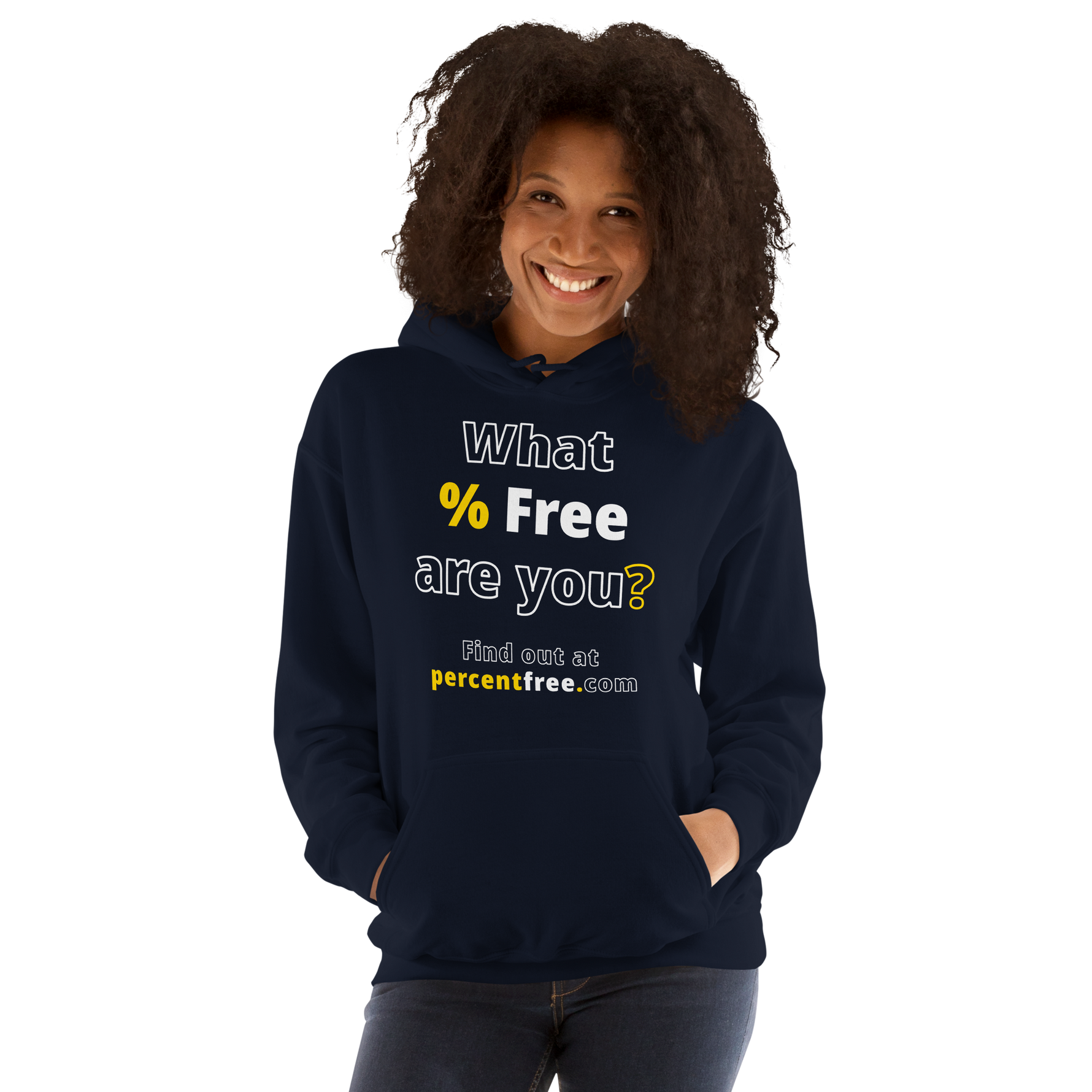 What % Free are you? - Find out at percentfree.com - Unisex Freedom Hoodie 