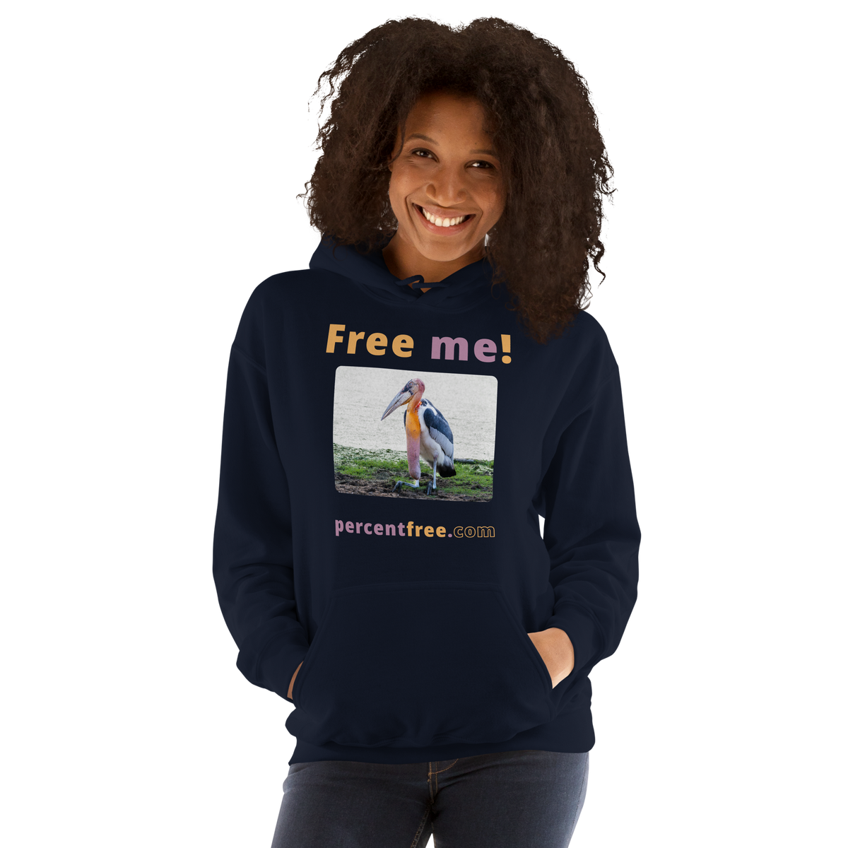 Free me! - marabou stork - Unisex Freedom Hoodie 