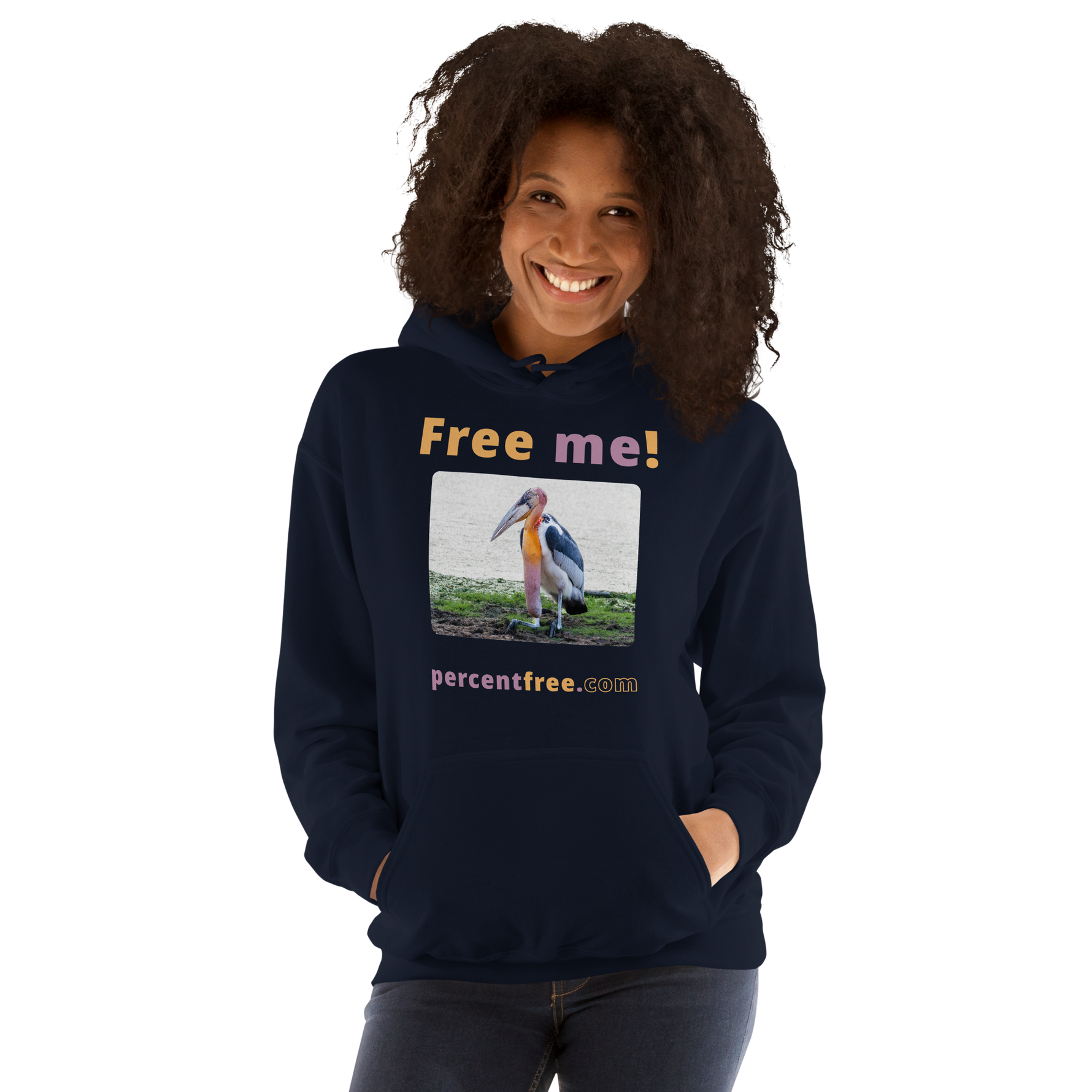 Free me! - marabou stork - Unisex Freedom Hoodie 