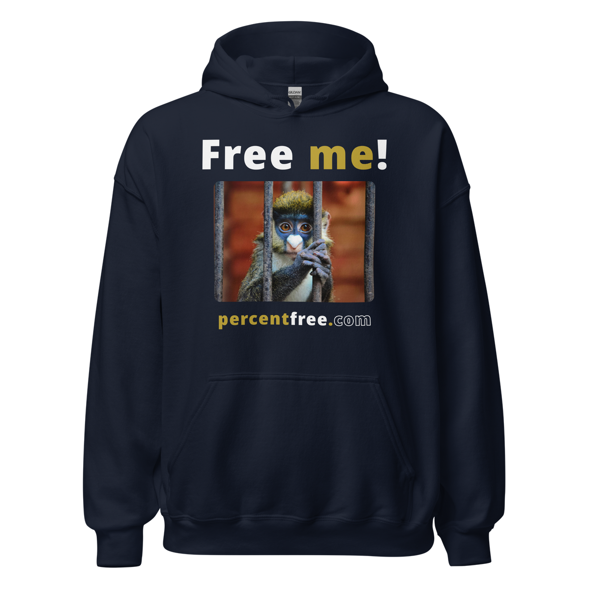 Free me! - red-tailed monkey in a cage - Unisex Freedom Hoodie 