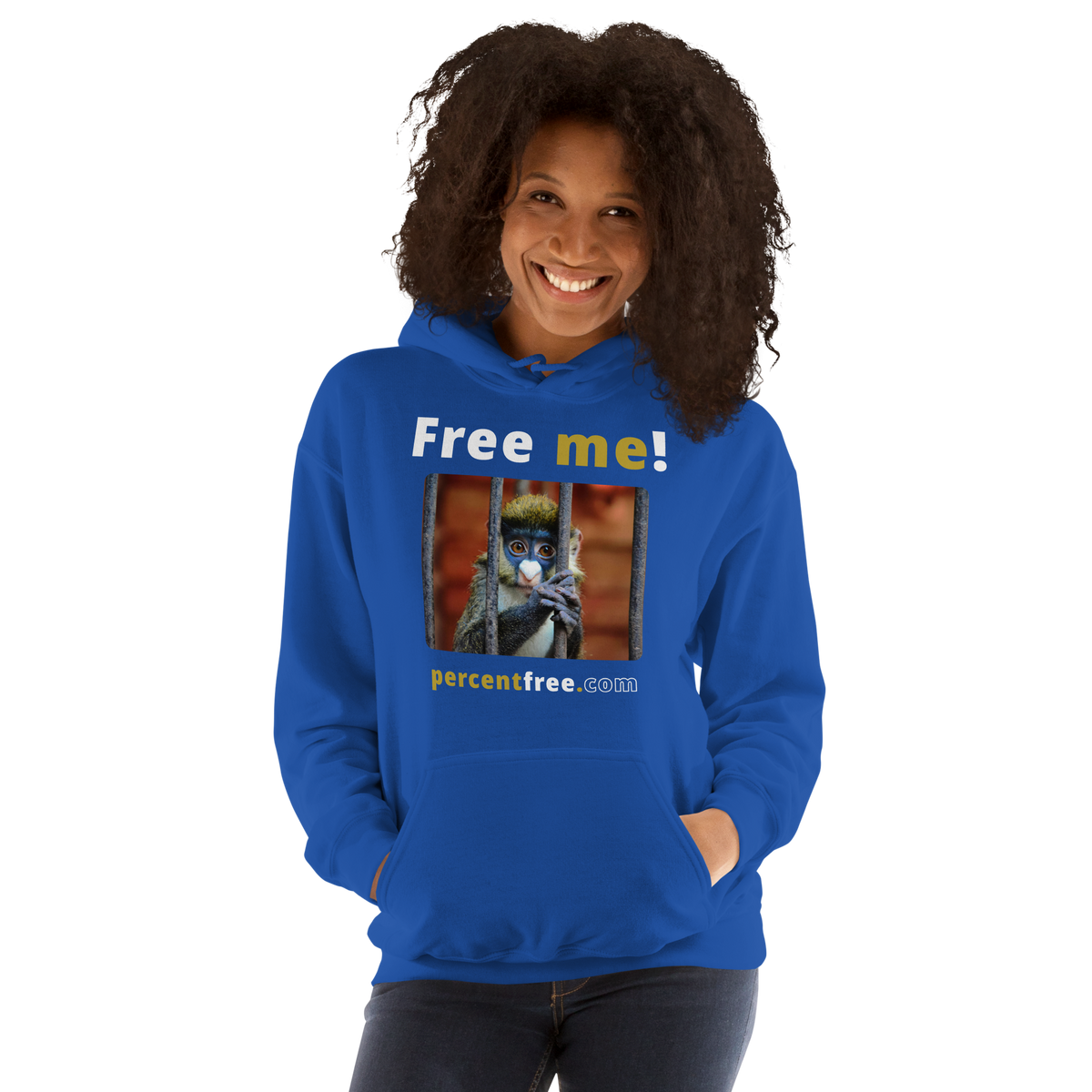 Free me! - red-tailed monkey in a cage - Unisex Freedom Hoodie 