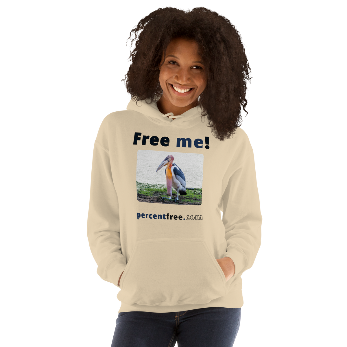 Free me! - marabou stork - Unisex Freedom Hoodie 