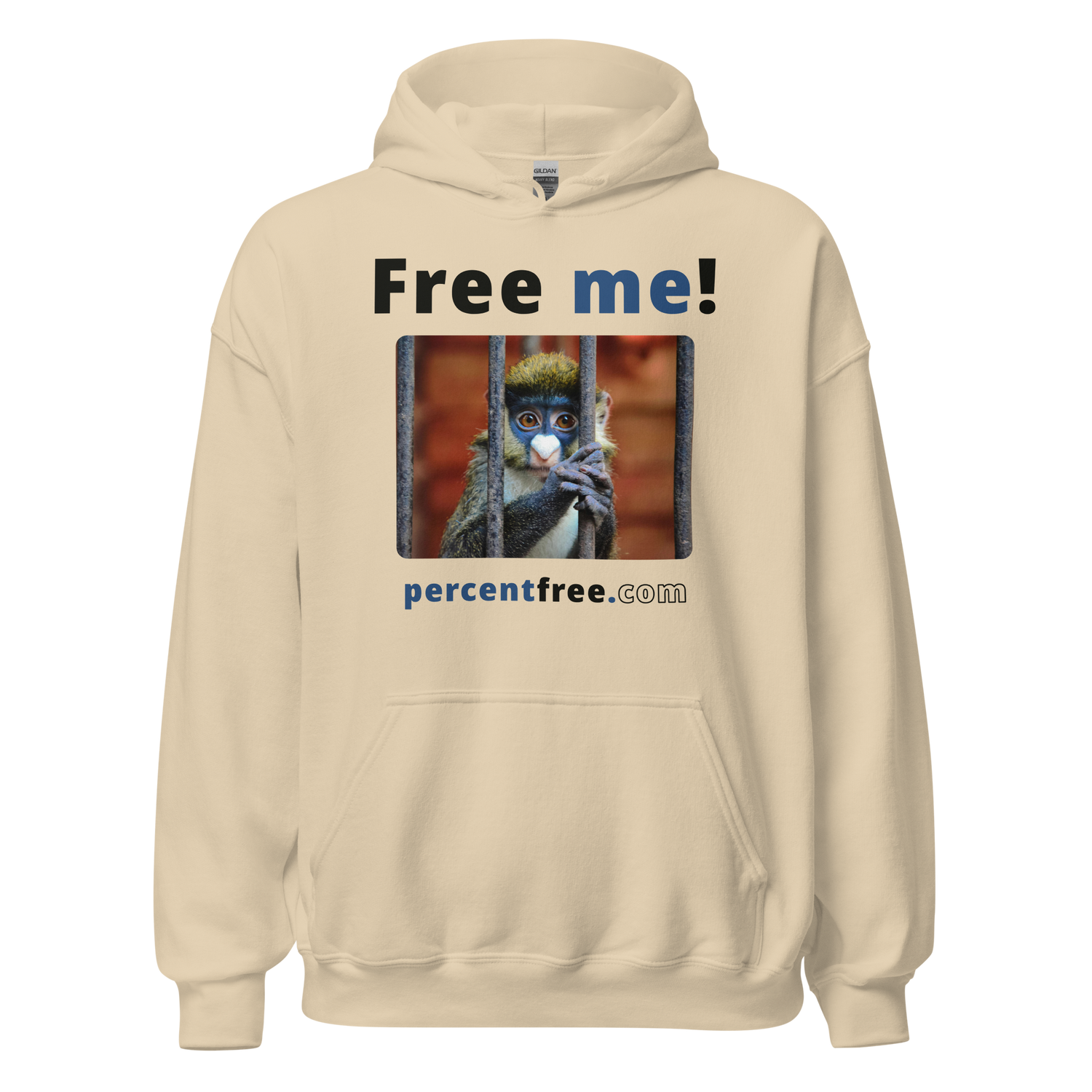 Free me! - red-tailed monkey in a cage - Unisex Freedom Hoodie 