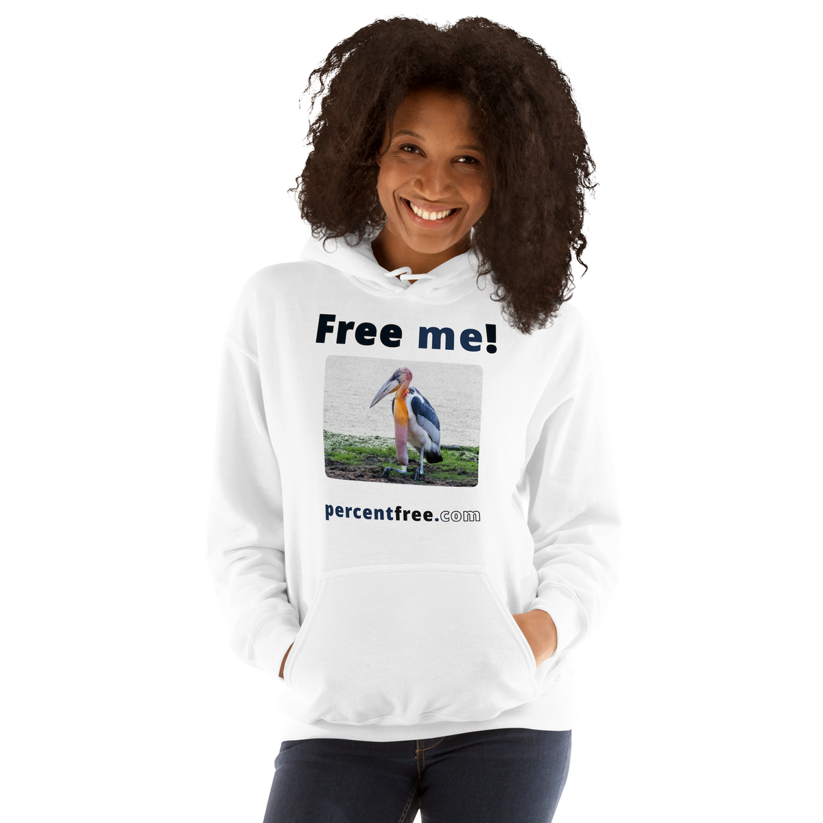 Free me! - marabou stork - Unisex Freedom Hoodie 