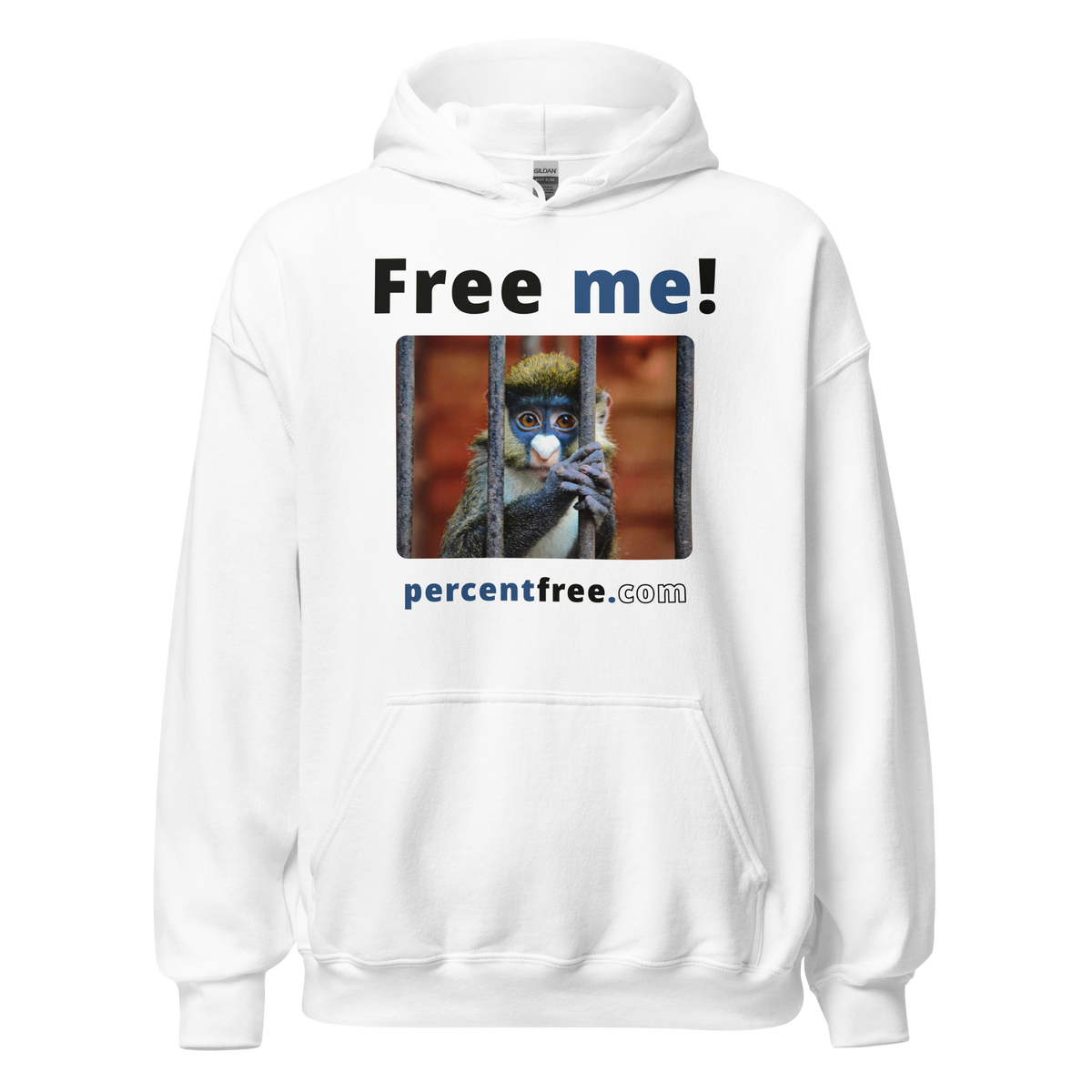 Free me! - red-tailed monkey in a cage - Unisex Freedom Hoodie 
