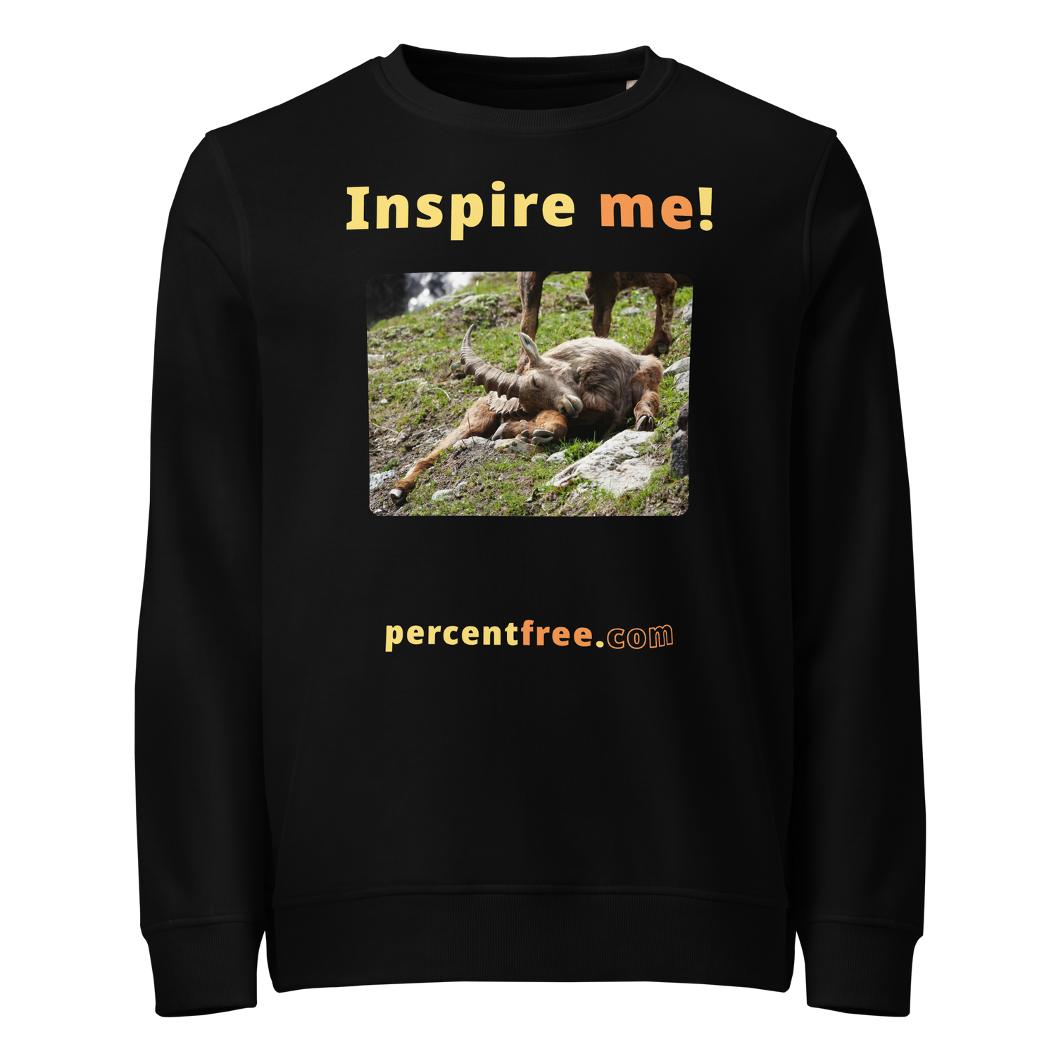 Inspire me! - Alpine ibex languishing - unisex organic freedom sweatshirt 