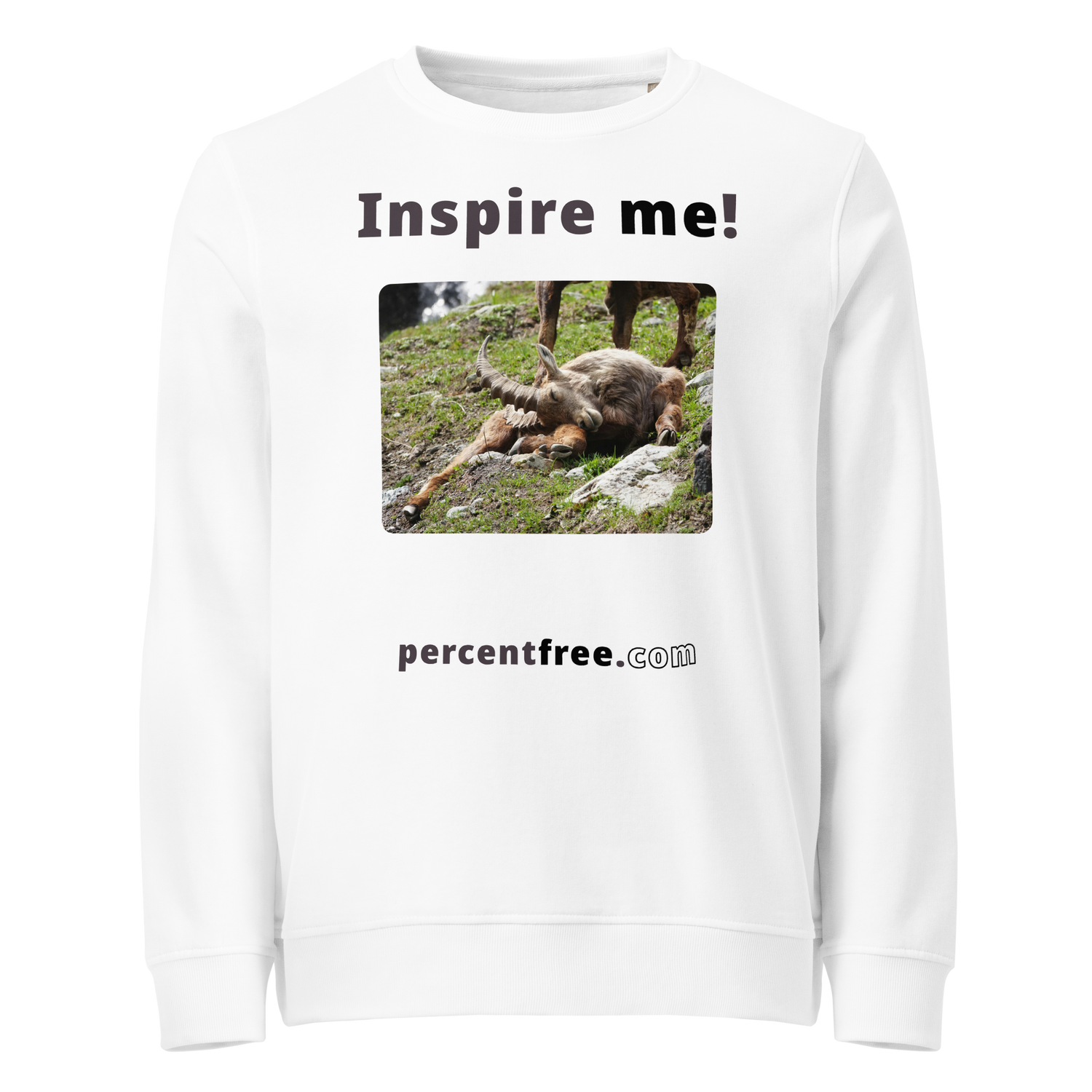Inspire me! - Alpine ibex languishing - unisex organic freedom sweatshirt 