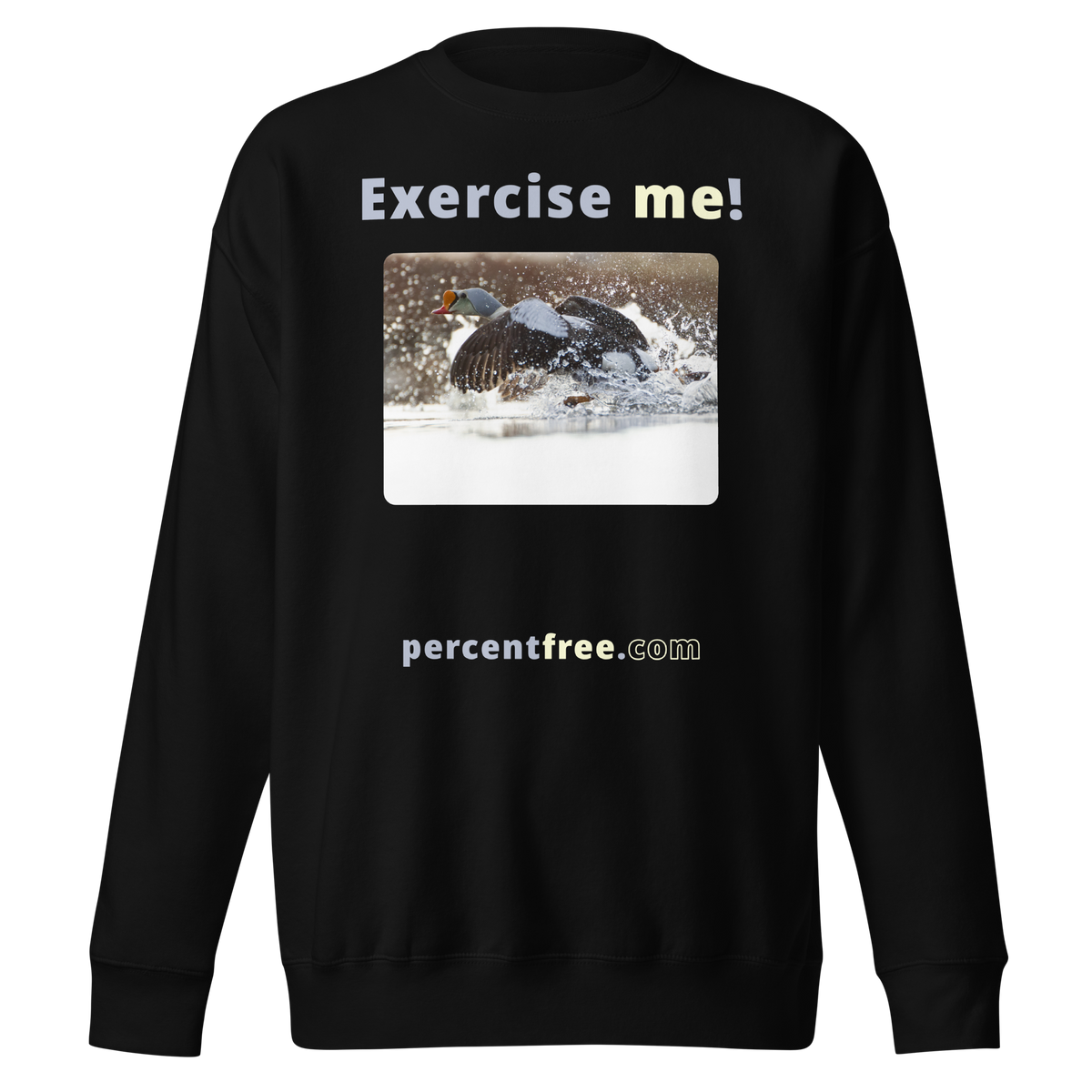 Exercise me! - king eider taking off - unisex premium freedom sweatshirt 