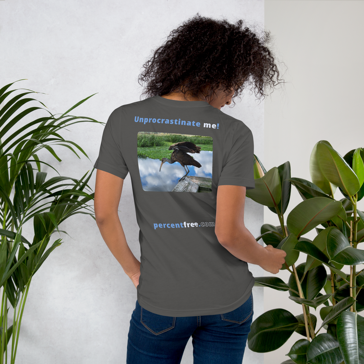 Unisex Freedom T-shirt - Unprocrastinate me! - limpkin foraging 
