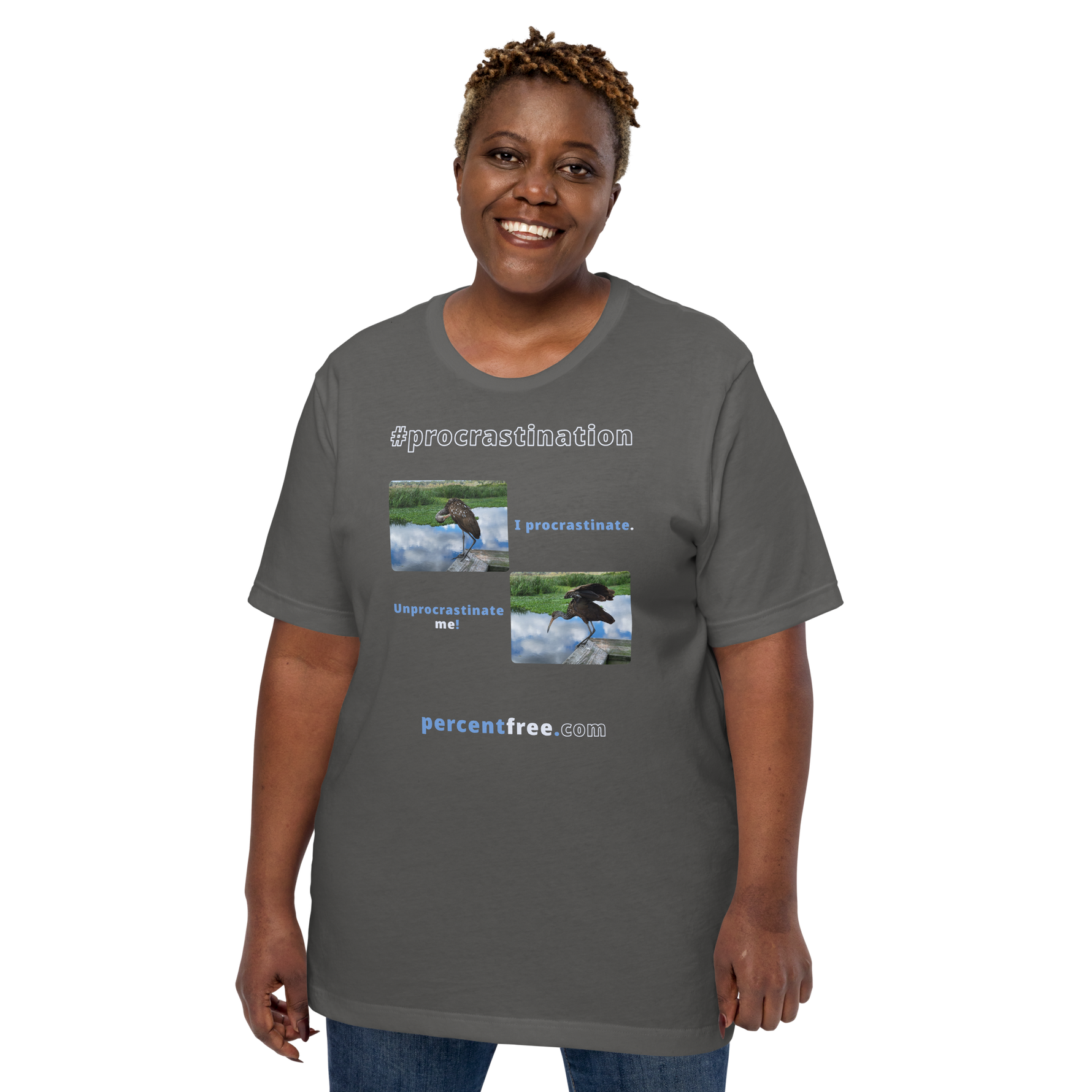 I procrastinate. - limpkin preening - Unprocrastinate me! - limpkin foraging - Unisex Freedom T-shirt 