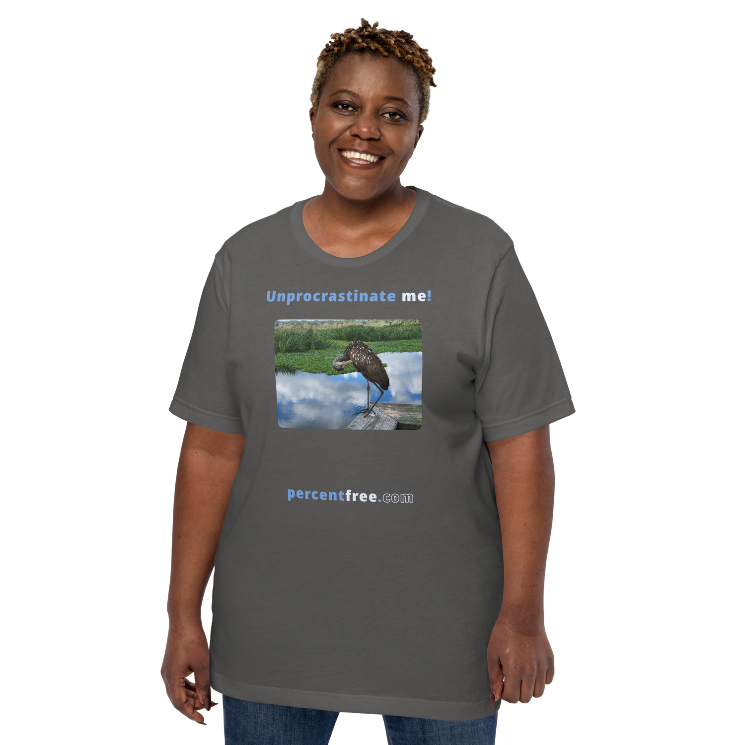 Unprocrastinate me! - limpkin preening - Unisex Freedom T-shirt 