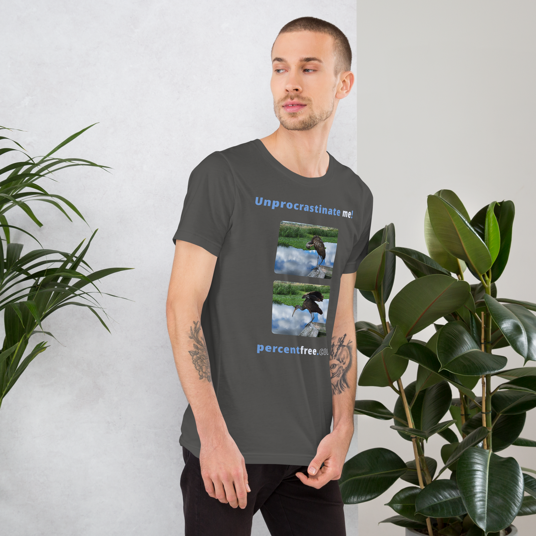 Unprocrastinate me! - limpkin preening - limpkin foraging - Unisex Freedom T-shirt 