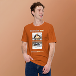 Exercise me! - king eider floating - king eider taking off - unisex freedom T-shirt 