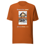 Exercise me! - king eider floating - king eider taking off - unisex freedom T-shirt 