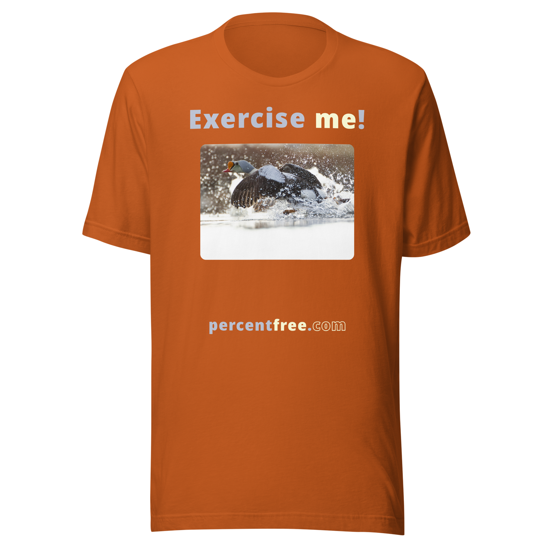 Exercise me! - king eider taking off - unisex freedom T-shirt 