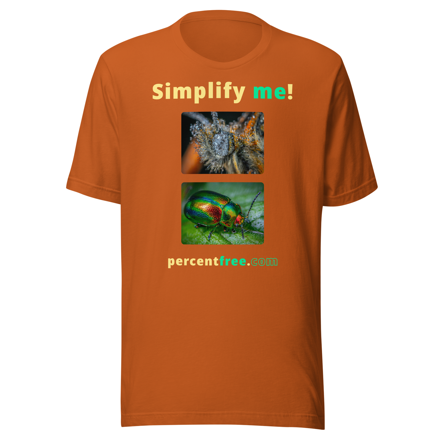 Unisex Simple T-shirt - Simplify me! - insect covered with dew - dogbane beetle 