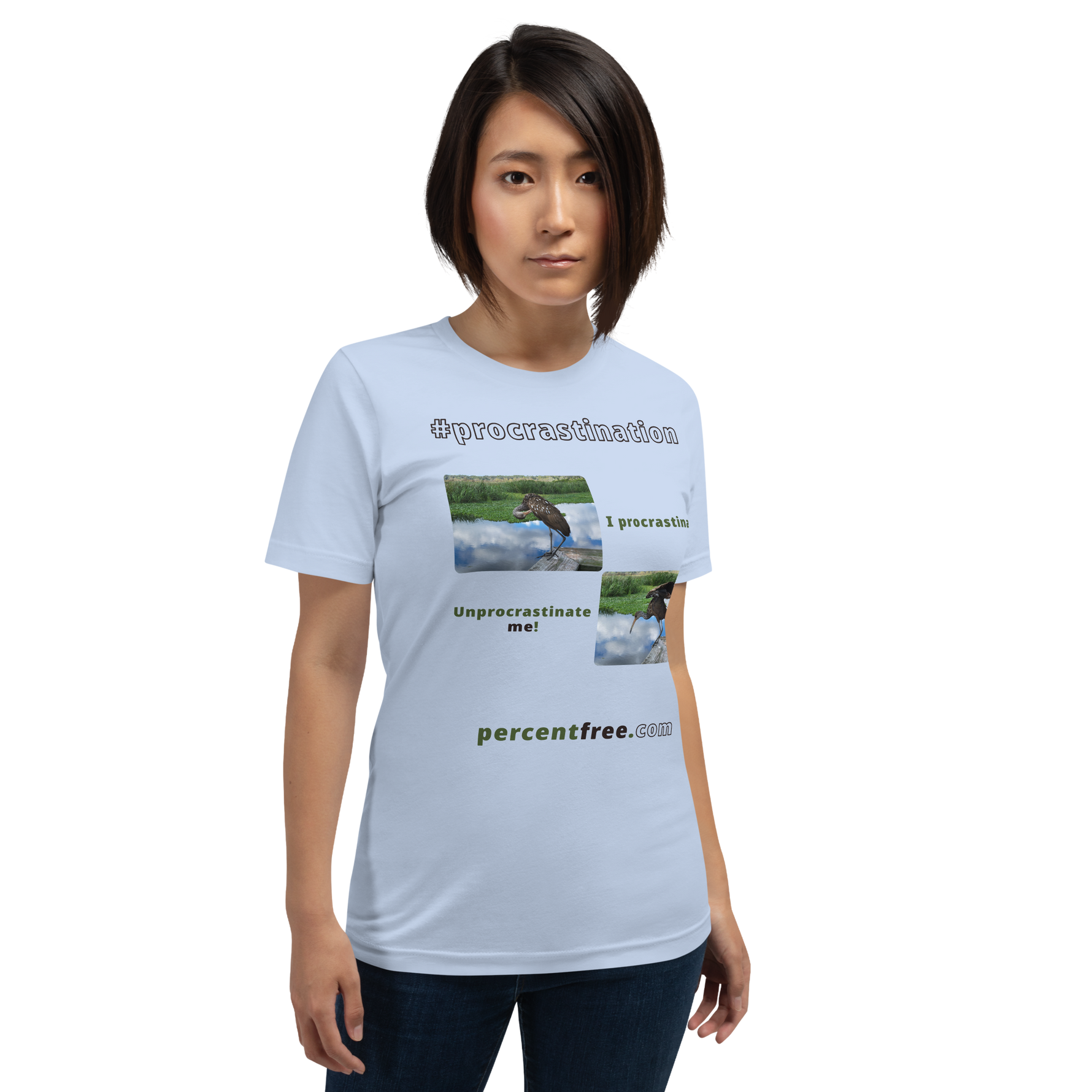 I procrastinate. - limpkin preening - Unprocrastinate me! - limpkin foraging - Unisex Freedom T-shirt 