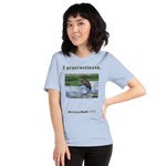 Unisex Freedom T-shirt - I procrastinate. - limpkin preening - 