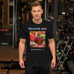 Unisex Front-and-Back Healthy Food T-shirt - Nourish me! - gummy bears 