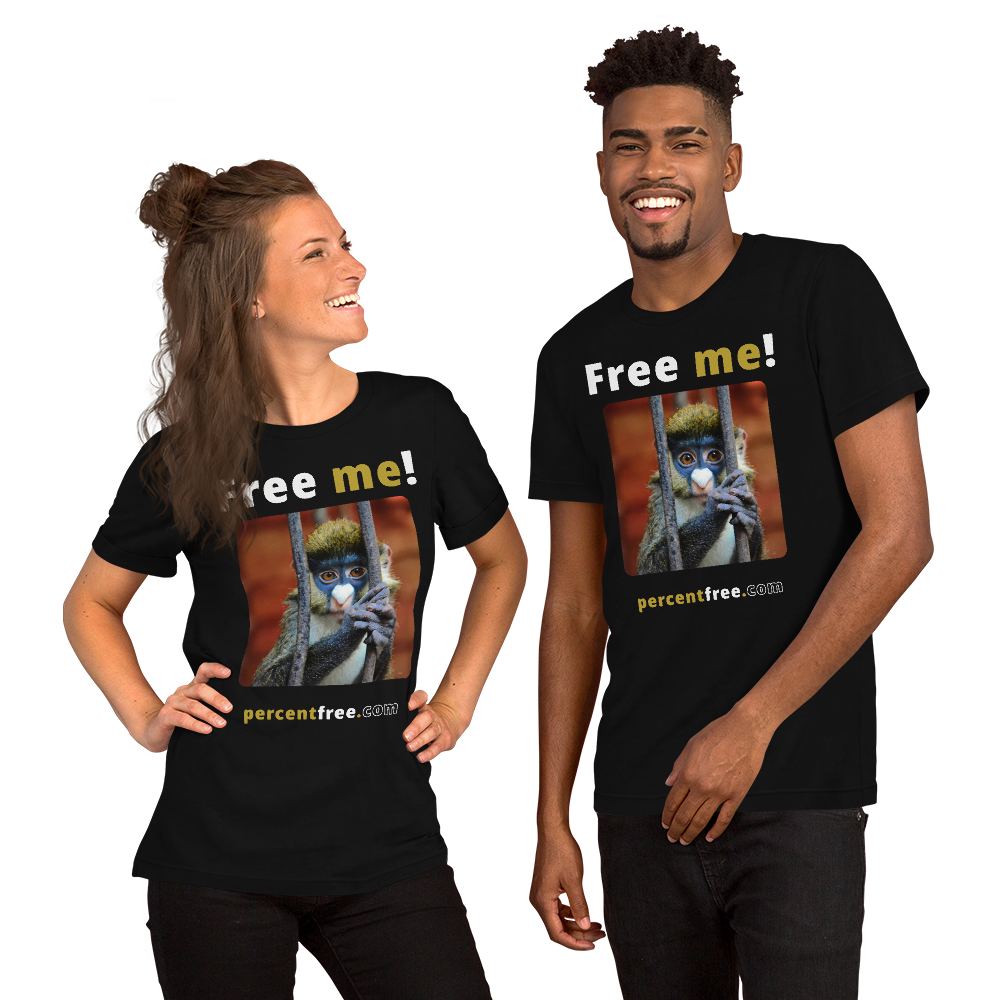 Free me! - red-tailed monkey in a cage - Unisex Freedom T-shirt 