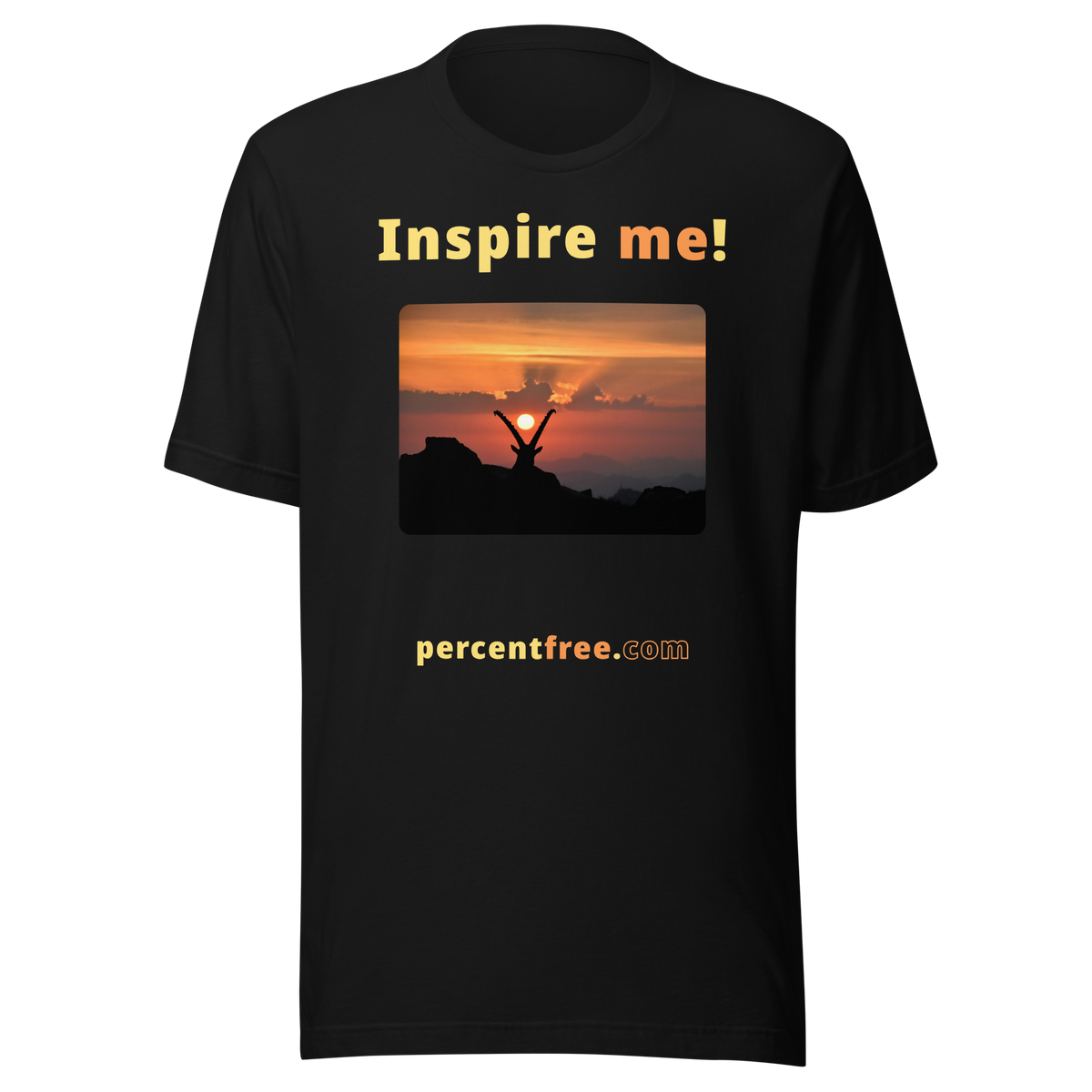 Inspire me! - Alpine ibex viewing a sunset - Unisex Inspiration T-shirt 
