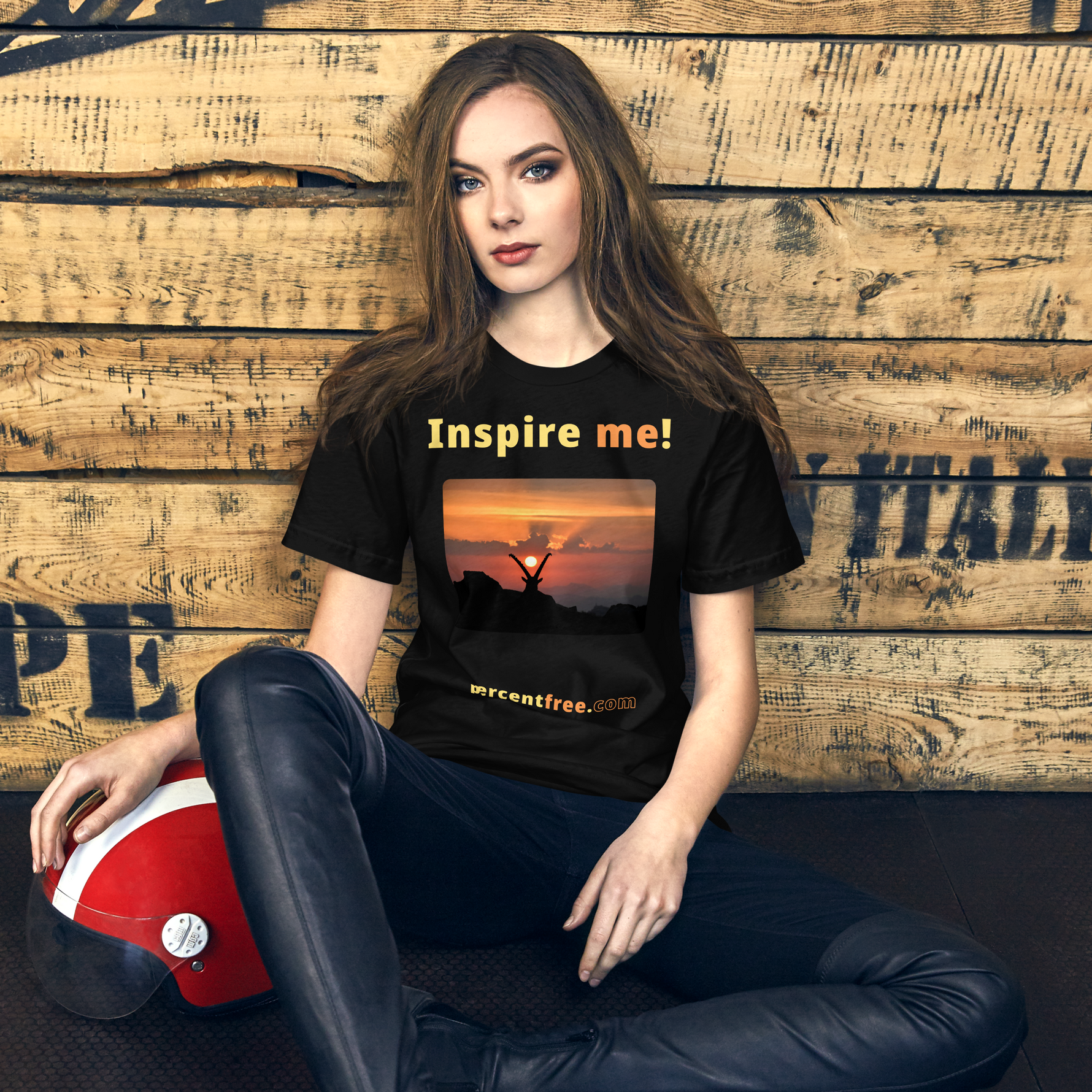 Inspire me! - Alpine ibex viewing a sunset - Unisex Inspiration T-shirt 