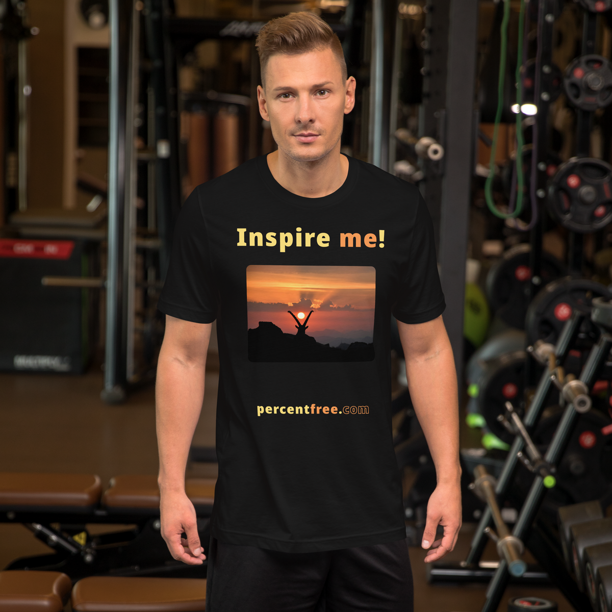 Inspire me! - Alpine ibex viewing a sunset - Unisex Inspiration T-shirt 