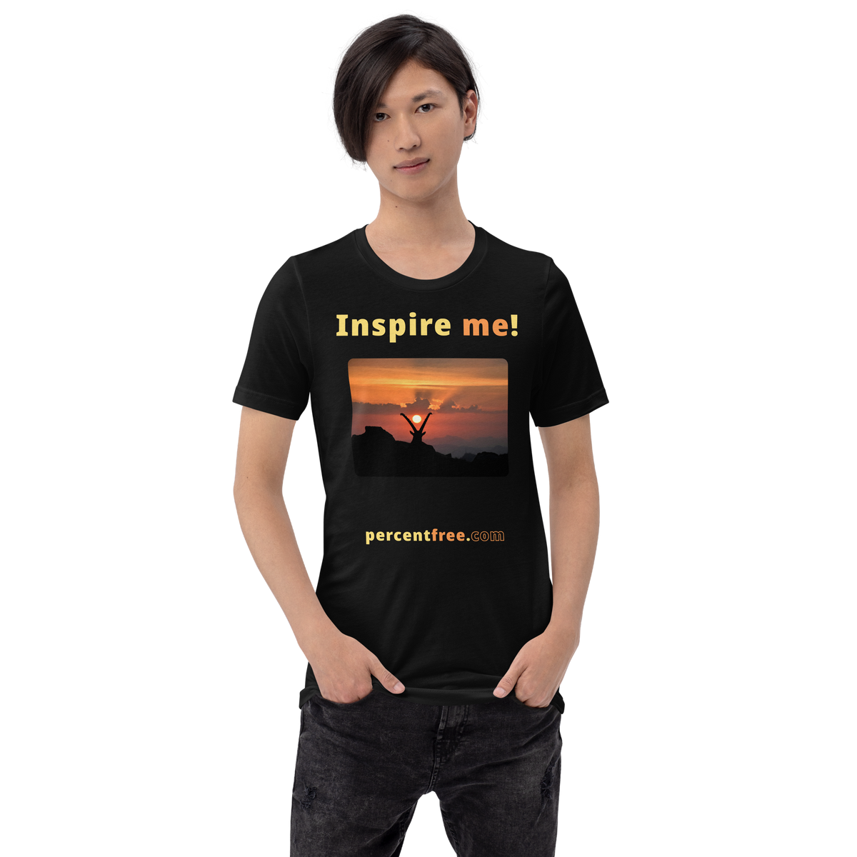 Inspire me! - Alpine ibex viewing a sunset - Unisex Inspiration T-shirt 