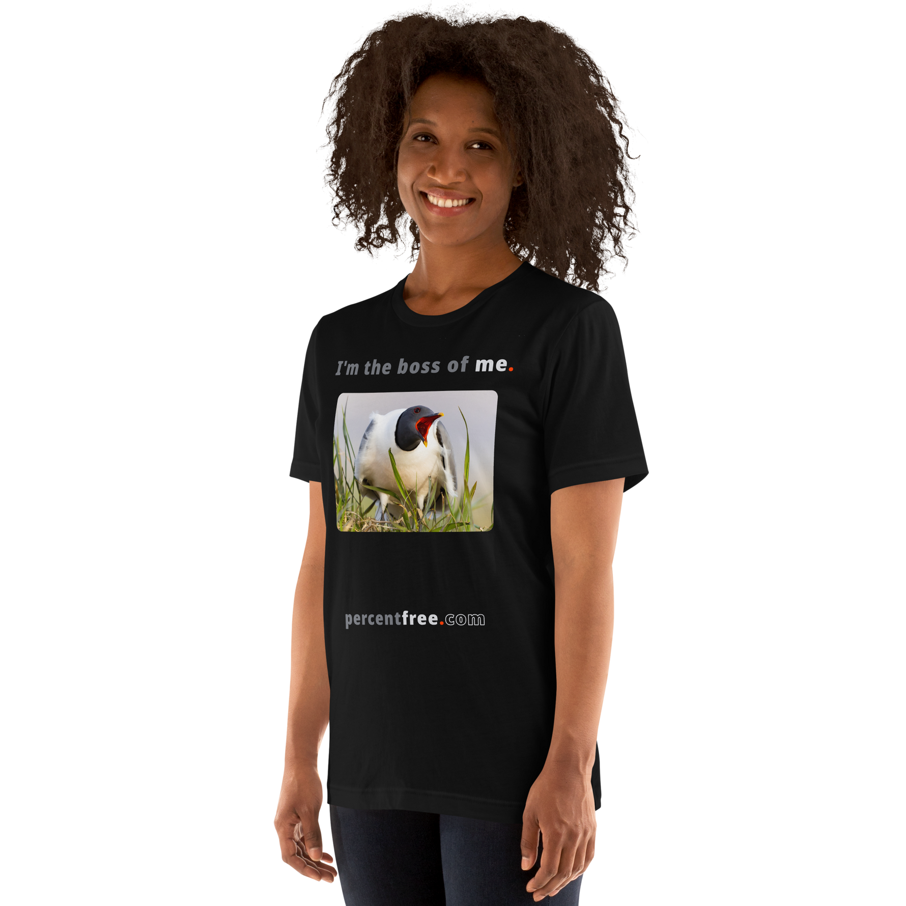 I'm the boss of me. - Sabine's gull speaking its mind - unisex freedom T-shirt 