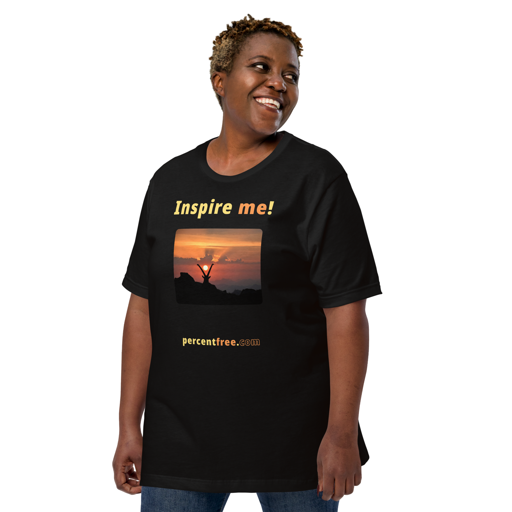 Inspire me! - Alpine ibex viewing a sunset - Unisex Inspiration T-shirt 