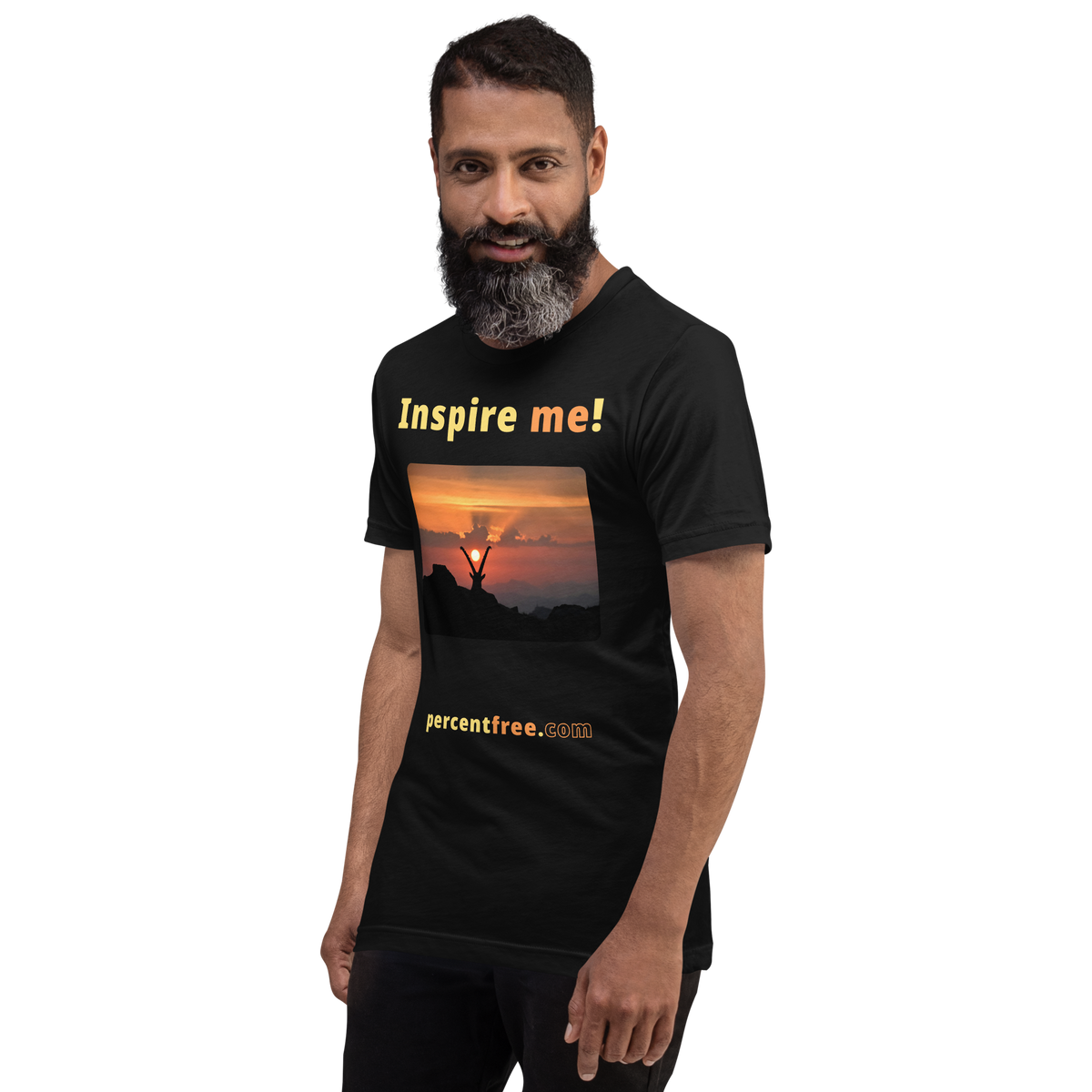 Inspire me! - Alpine ibex viewing a sunset - Unisex Inspiration T-shirt 