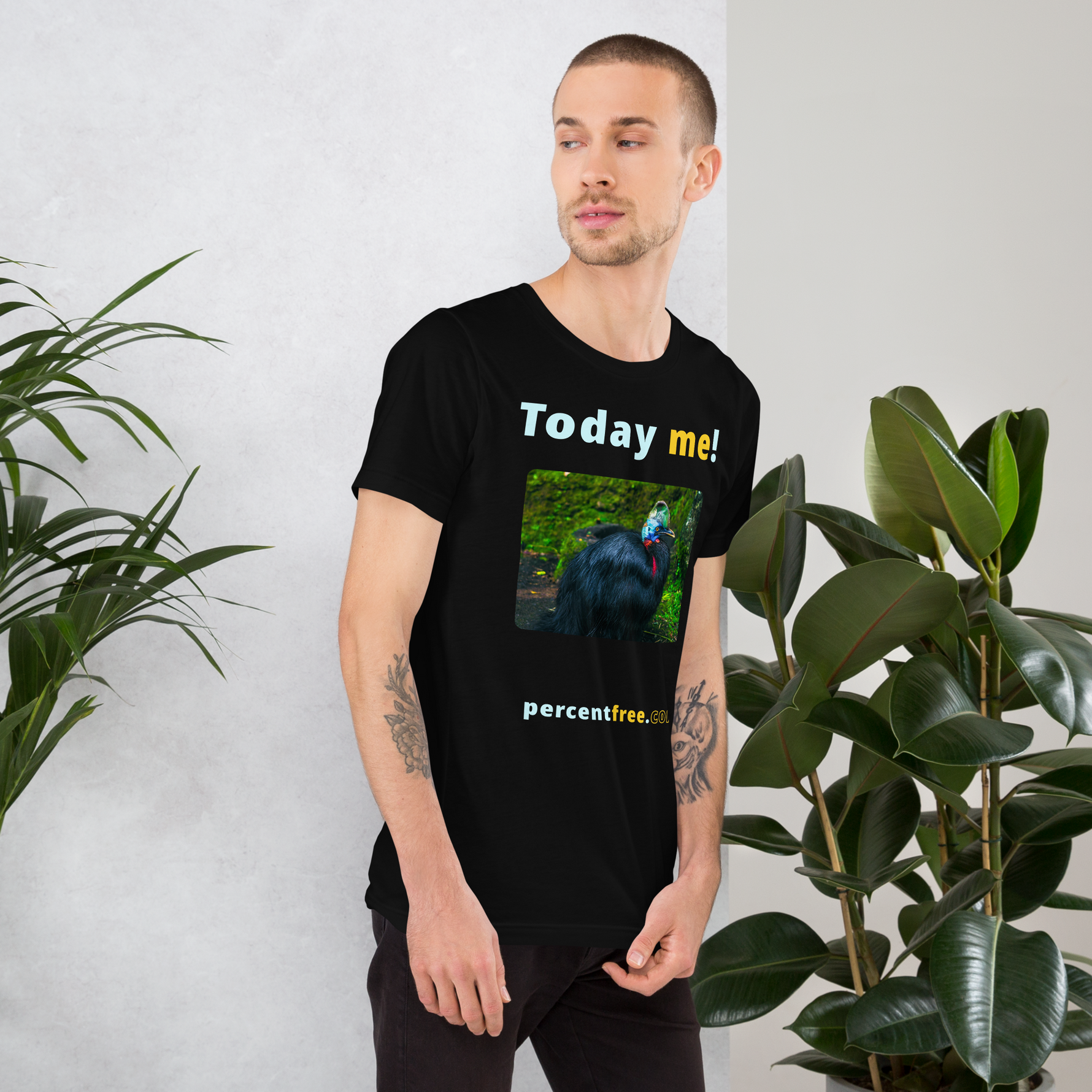 Unisex Front-and-Back Today T-shirt - Today me! - cassowary - 