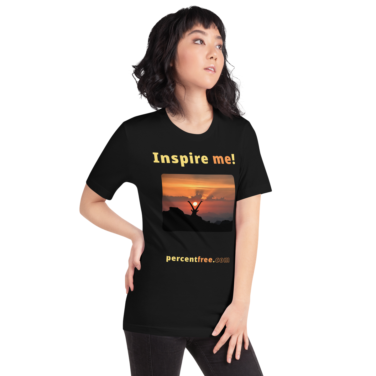 Inspire me! - Alpine ibex viewing a sunset - Unisex Inspiration T-shirt 