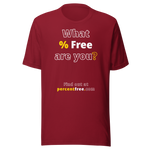 What % Free are you? - Find out at percentfree.com - Unisex Freedom T-shirt 