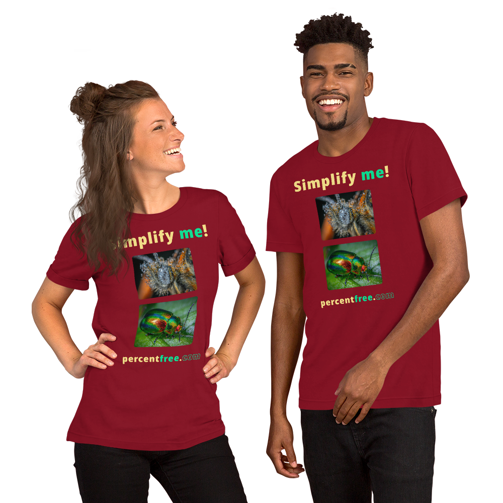 Unisex Simple T-shirt - Simplify me! - insect covered with dew - dogbane beetle 