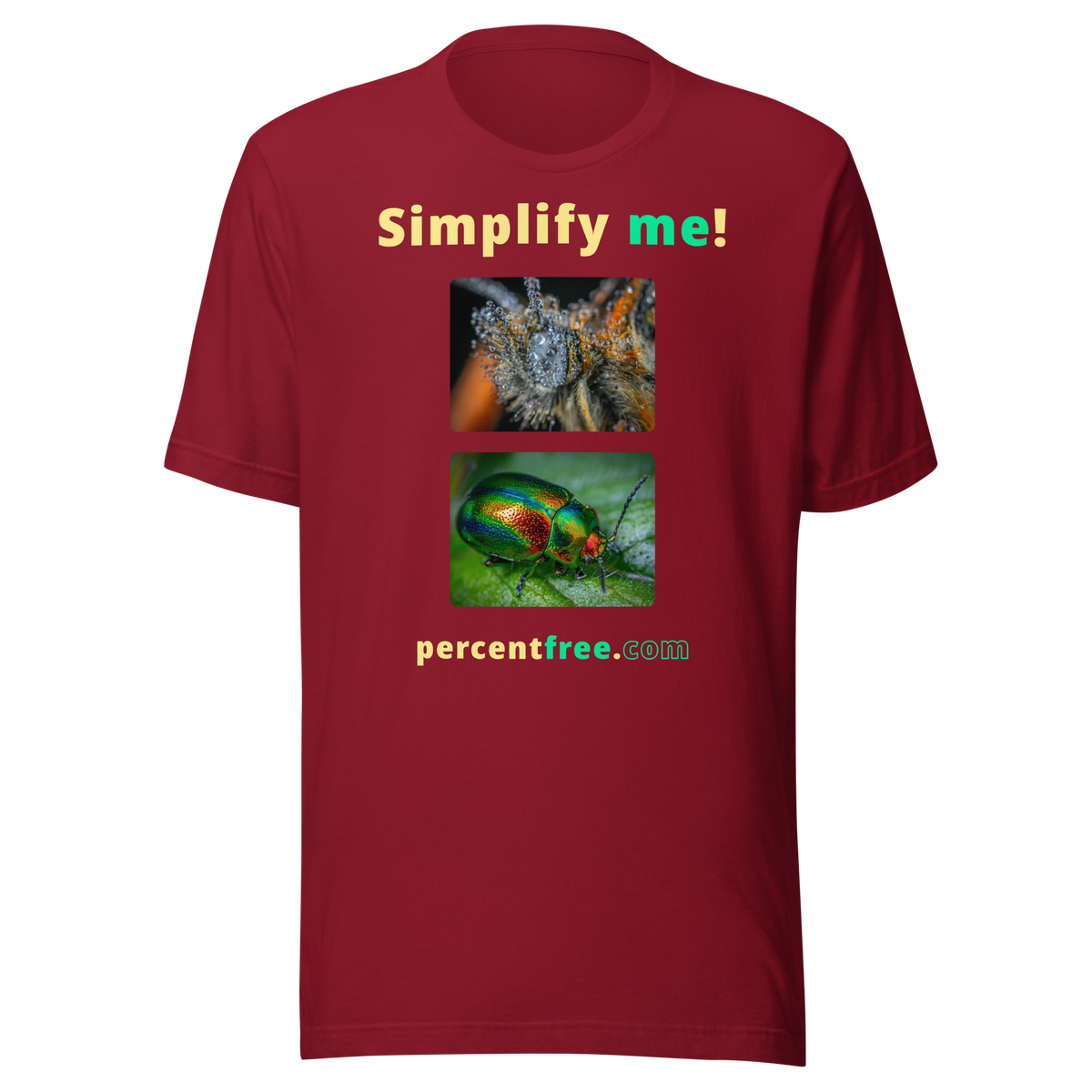 Unisex Simple T-shirt - Simplify me! - insect covered with dew - dogbane beetle 