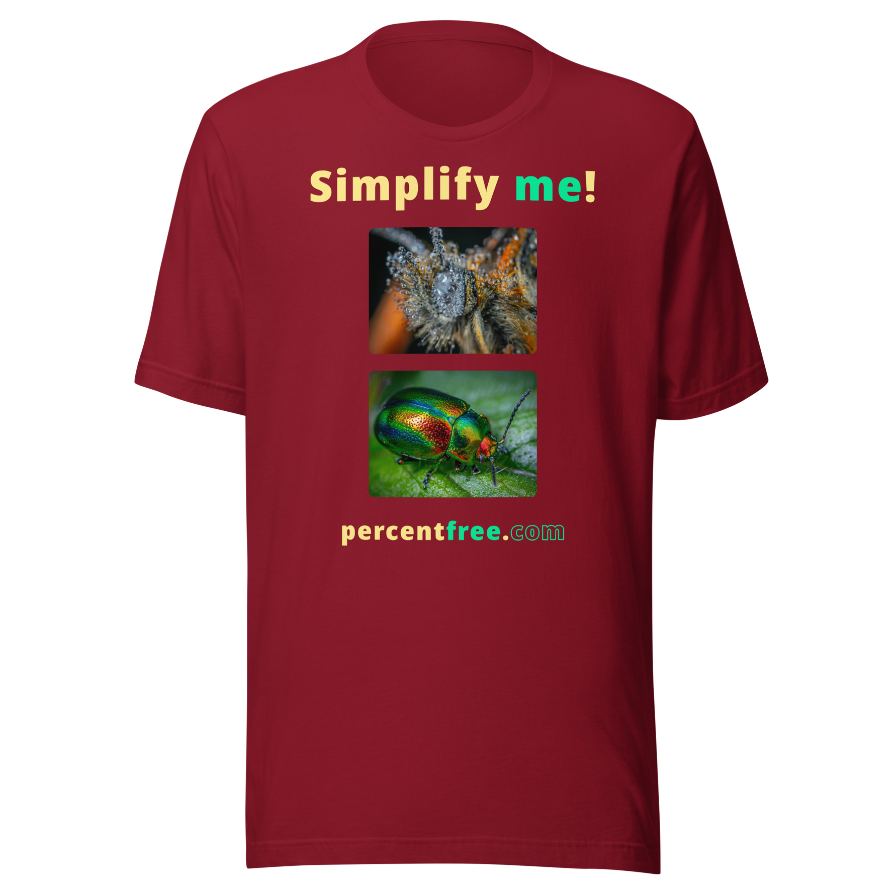 Unisex Simple T-shirt - Simplify me! - insect covered with dew - dogbane beetle 