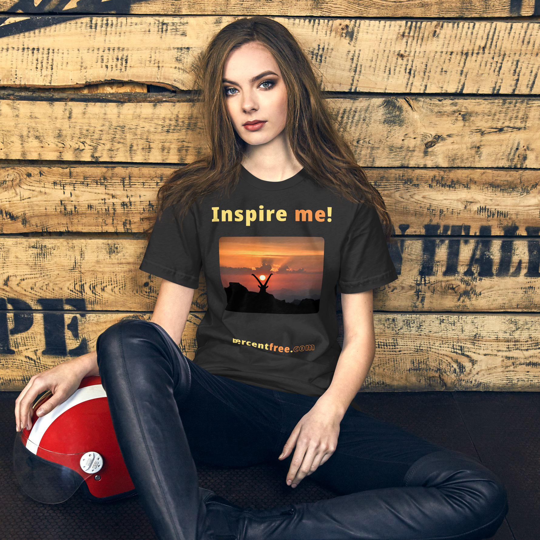 Inspire me! - Alpine ibex viewing a sunset - Unisex Inspiration T-shirt 
