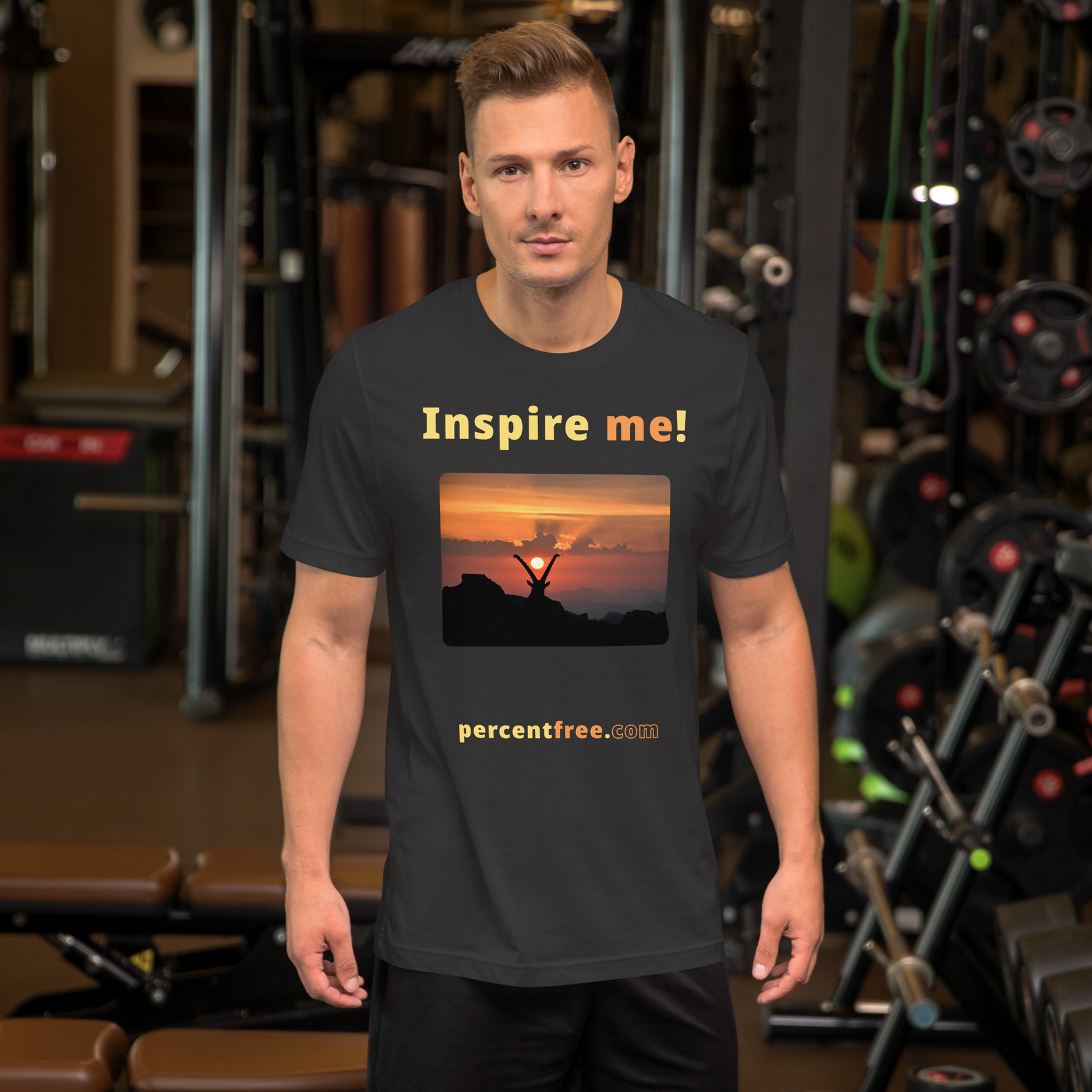 Inspire me! - Alpine ibex viewing a sunset - Unisex Inspiration T-shirt 