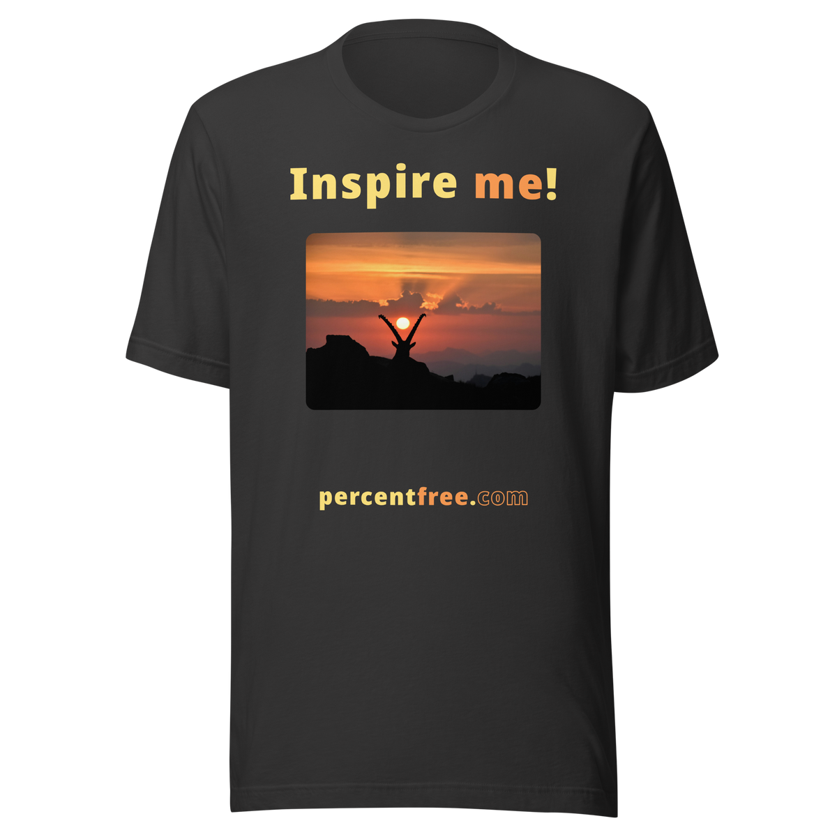 Inspire me! - Alpine ibex viewing a sunset - Unisex Inspiration T-shirt 