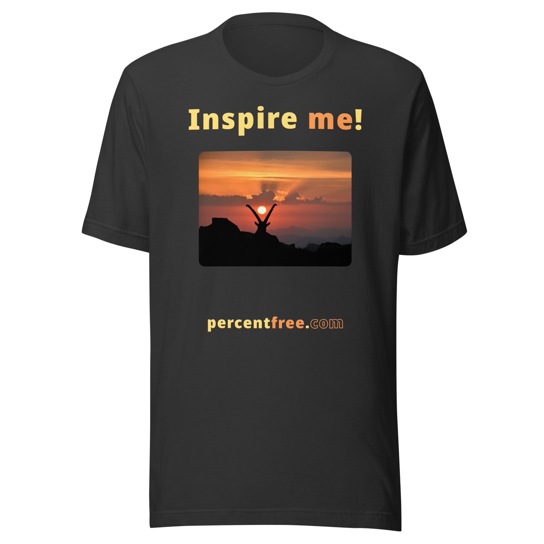 Inspire me! - Alpine ibex viewing a sunset - Unisex Inspiration T-shirt 